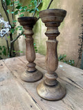2 Wooden Candle Holders